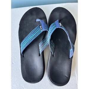 Teva Voya Blue Black Olowahu Flip Flops Thong Sandals Women's Size 9